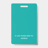 モダンティール（緑がかった色）ビジターバーコード、ロゴID バッジ (裏面)