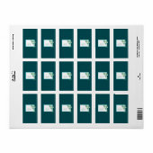 モダンティール（緑がかった色）ピーコッ結婚クのハーシーのミニチュア ラベル (フルシート)