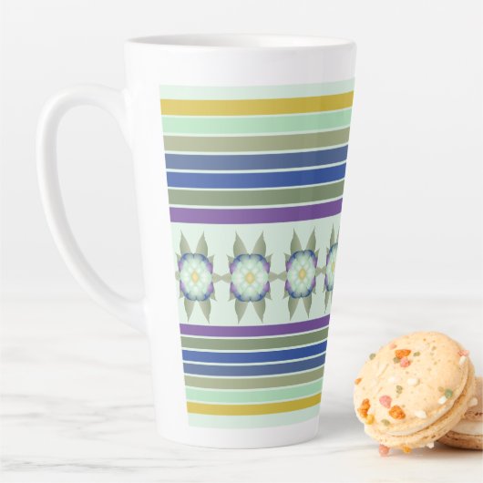 モダンティール（緑がかった色）フローラアクセント カフェラテマグ (インサイチュ)