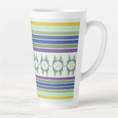 モダンティール（緑がかった色）フローラアクセント カフェラテマグ (右)