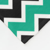 モダンティール（緑がかった色）ブラック山形 フリースブランケット (角)