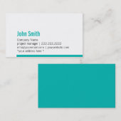 モダンティール(緑がかった色)ブルーはっきりした縁ど名刺 名刺 (正面/裏面)