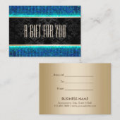 モダンティール（緑がかった色）&ブルーシークインギフト券 割引カード (正面/裏面)