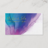 モダンティール（緑がかった色）ブルーパープル抽象芸術アート 名刺 (正面)