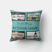 モダンティール(緑がかった色)ブルーピローBFF最高のフ友達永遠 クッション (裏面)