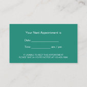 モダンティール（緑がかった色）プロフェッショナルデンタルケアアポイントメント 予約カード (裏面)