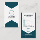 モダンティール（緑がかった色）プロフェッショナルロゴソーシャルアイコンカスタム 名刺 (正面/裏面)