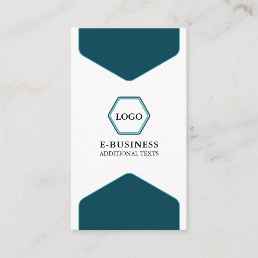 モダンティール（緑がかった色）プロフェッショナルロゴソーシャルアイコンカスタム 名刺 (正面)