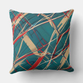 モダンティール（緑がかった色）、レッド&タン クッション (裏面)