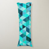 モダンティール（緑がかった色）三角形パターン ボディピロー (正面縦)
