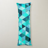 モダンティール（緑がかった色）三角形パターン ボディピロー (裏面 (縦))
