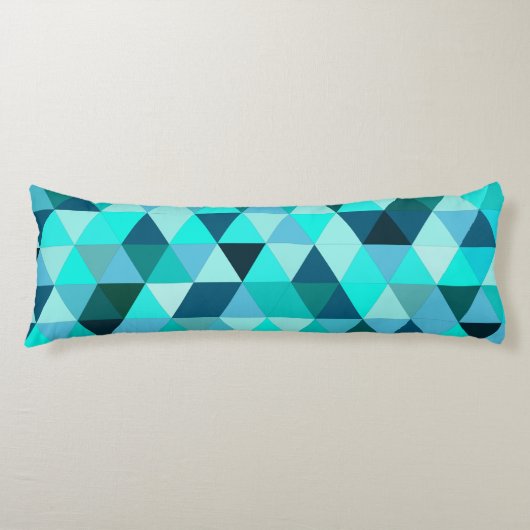 モダンティール（緑がかった色）三角形パターン ボディピロー (正面)