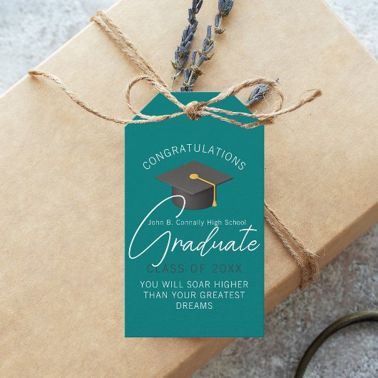 モダンティール(緑がかった色)卒業カスタム卒業会 ギフトタグ