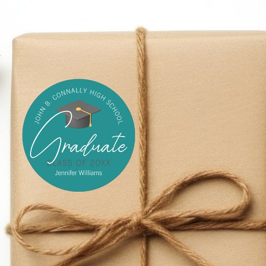 モダンティール（緑がかった色）卒業カスタム卒業会 ラウンドシール