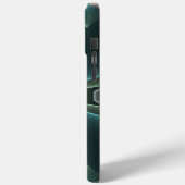 モダンティール(緑がかった色)幾何フラクタルアートグラフィックモノグラム Case-Mate iPhoneケース (裏面 / 左)