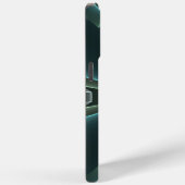 モダンティール(緑がかった色)幾何フラクタルアートグラフィックモノグラム Case-Mate iPhoneケース (裏面 / 右)