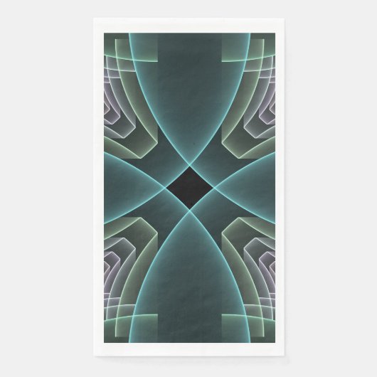 モダンティール（緑がかった色）幾何学的フラクタルアートグラフィック (正面)