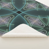 モダンティール（緑がかった色）幾何学的フラクタルアートグラフィック シェルパブランケット (3/4)