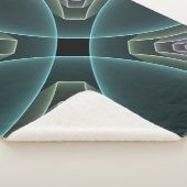 モダンティール（緑がかった色）幾何学的フラクタルアートグラフィック シェルパブランケット (3/4)