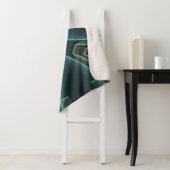 モダンティール（緑がかった色）幾何学的フラクタルアートグラフィック シェルパブランケット (インサイチュ)