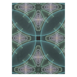 モダンティール（緑がかった色）幾何学的フラクタルアートグラフィック テーブルクロス
