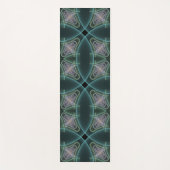 モダンティール（緑がかった色）幾何学的フラクタルアートグラフィック ヨガマット (正面)