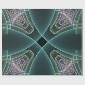モダンティール（緑がかった色）幾何学的フラクタルアートグラフィック ラッピングペーパー (フラット)