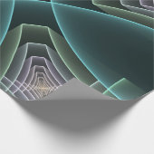 モダンティール（緑がかった色）幾何学的フラクタルアートグラフィック ラッピングペーパー (角)