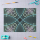 モダンティール（緑がかった色）幾何学的フラクタルアートグラフィック 薄葉紙 (クラフト)