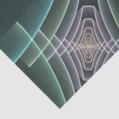モダンティール（緑がかった色）幾何学的フラクタルアートグラフィック 薄葉紙 (詳細)