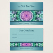 モダンティール（緑がかった色）《植物》スイレン贈与証書 (正面&裏面)