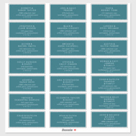 モダンティール(緑がかった色)結婚ズゲスト住所 シール