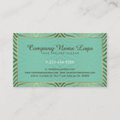 モダンティール（緑がかった色） – 緑と金ゴールド縞模様 名刺 (裏面)