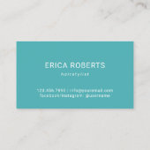 モダンティール（緑がかった色）羽毛バラ金ゴールドシザーヘアサロン 名刺 (裏面)