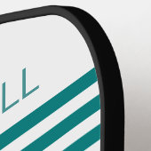 モダンティール（緑がかった色）色の幾何学的 ピックルボールラケット (左詳細)