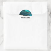 モダンティール(緑がかった色)&金ゴールドアガート抽象芸術結婚ズ ラウンドシール (バッグ)