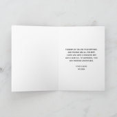 モダンティール(緑がかった色)&金ゴールドアゲートとホワイト誕生日 カード (内部)