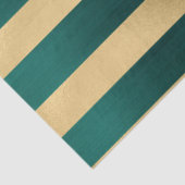 モダンティール(緑がかった色)金ゴールドストライプパターン 薄葉紙 (詳細)