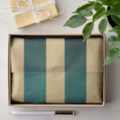 モダンティール(緑がかった色)金ゴールドストライプパターン 薄葉紙 (ギフト)