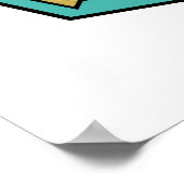 モダンティール（緑がかった色）金ゴールド幾何学抽象芸術デザイン ポスター (角)