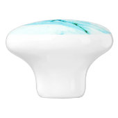 モダンティール（緑がかった色）青い白い大理石 セラミックノブ (側面)