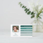 モダンティール（緑がかった色）5色タブソーシャル 名刺 (スタンド正面)