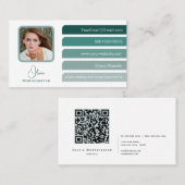 モダンティール（緑がかった色）5色タブソーシャル 名刺 (正面/裏面)