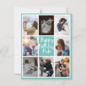 モダンティール（緑がかった色）8フォトコラージュハッピーバースデーママ (正面)