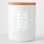 モダンティール(緑がかった色)White Word Cloud製品ラベルハート フードラベル (正面)