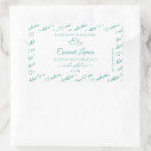 モダンティール（緑がかった色）White Word Cloud製品ラベルハート 長方形シール (バッグ)