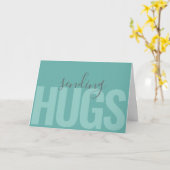 モダンテキスト シー泡沫 ハグを送る あなたのことを想って カード (黄色い花)