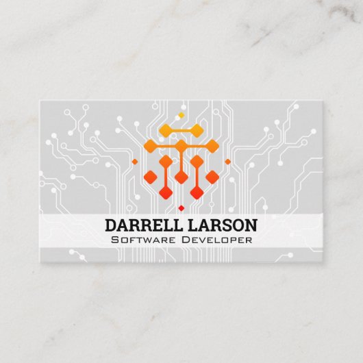 モダンテックロゴ | AIコンピューターチップ 名刺 (正面)