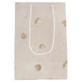 モダンテディベアー色のベビースシャワー ミディアムペーパーバッグ (裏面)