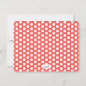 モダンテニススター ピンクとホワイトのサンキューカード サンキューカード (裏面)